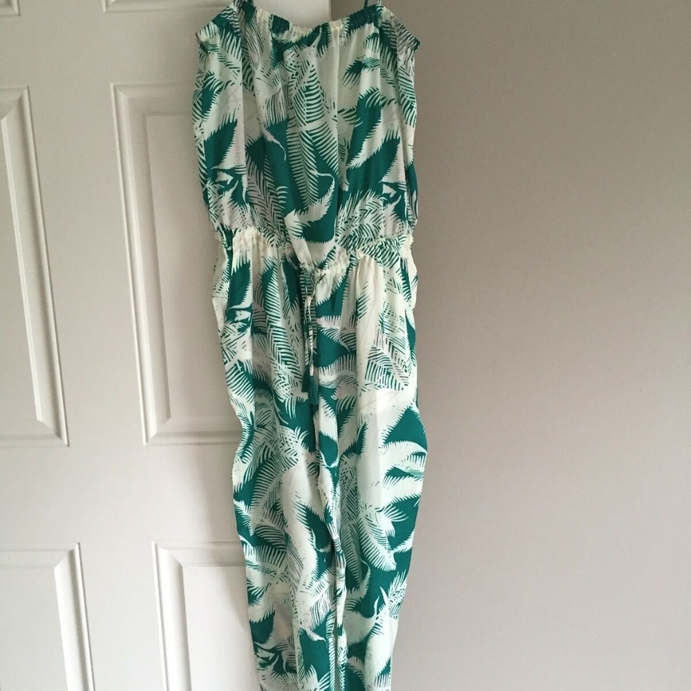 j.crew tropical fern leaf print jumpsuit romper S